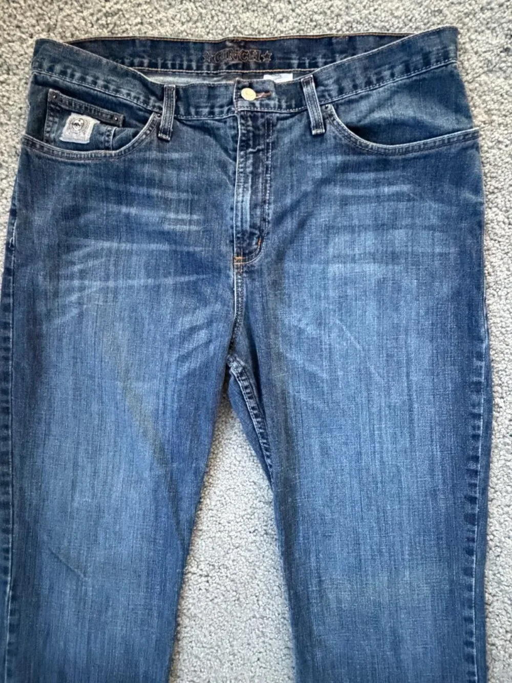 Cinch Silver Label Straight Leg Jeans 38x32 Dark Stone Wash Cotton- VERY Good UC